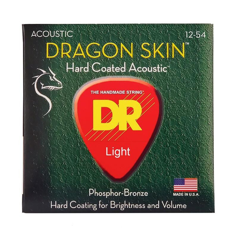 DR DSA-12 Dragon Skin K3 Coated Acoustic Guitar Strings 12/54 - зображення 1