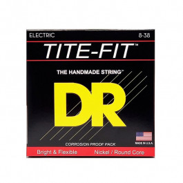 DR Струны для электрогитары LLT-8 Tite-Fit Nickel Plated Lite Lite Electric Strings 8/38