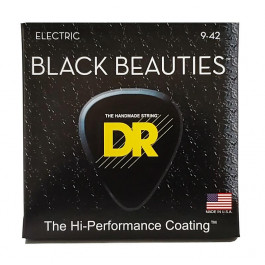 DR BKE-9 Black Beauties Light K3 Coated Electric Guitar Strings 9/42