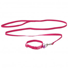 Croci Ошейник+поводок  Mini для собак мелких пород, нейлон, розовый, 16-24x0.8 см/0.8x120 см (C5079662)