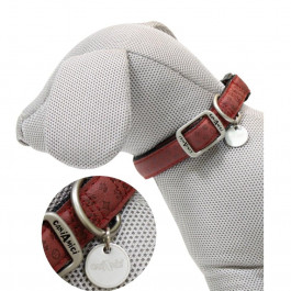 Croci Ошейник  Mylord для собак, с тиснением, регулируемый, экокожа, бордовый, 30-50x2 см (C5080895)