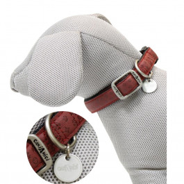 Croci Ошейник  Mylord для собак, с тиснением, регулируемый, экокожа, бордовый, 48-70x2.5 см (C5080948)