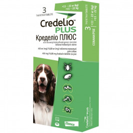 Elanco Таблетки від бліх, кліщів та гельмінтів Credelio Plus для собак 11 до 20 кг, 3 шт. (5420036941187)