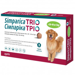 Zoetis Жевательные таблетки Simparica TRIO 20 - 40 кг 3 шт (5414736055671)