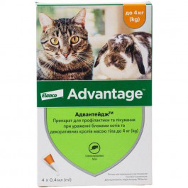 Bayer Advantage 40 для кошек до 4 кг 4 пипетки (4007221046387)