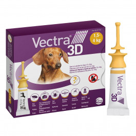 Ceva Sante Vectra 3D (Вектра 3D) Капли на холку для собак весом от 1,5 до 4 кг 0,8 мл 1 пипетка (81565)