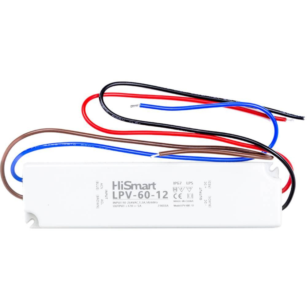 HiSmart 12V 5A 60W IP67 (LPV-60-12) - зображення 1