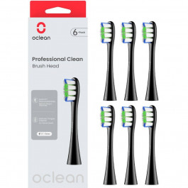 Oclean Brush Head Professional Clean 6-pack Black (6970810553864)