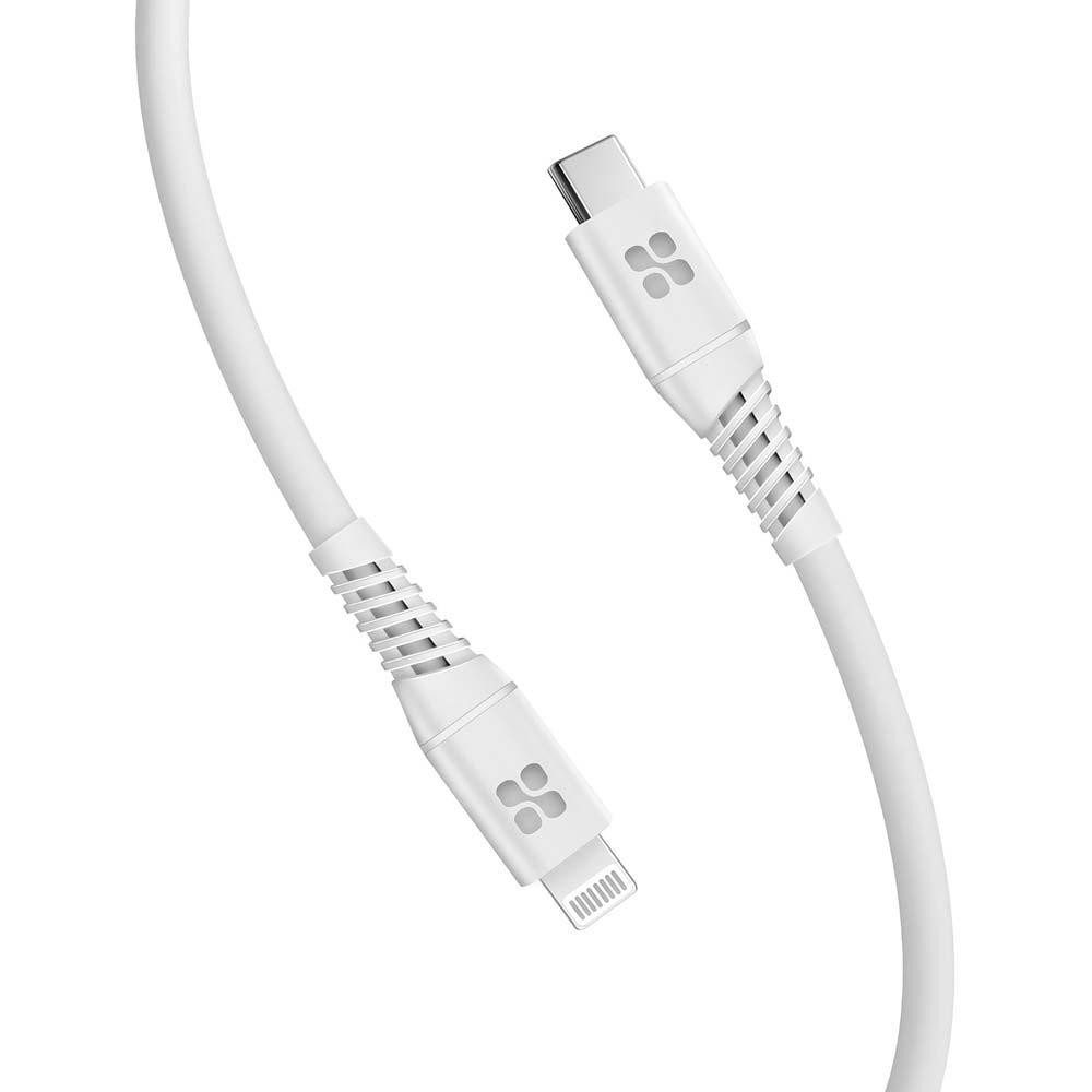 Promate USB Type-C to Lightning 1.2m White (powerline-ci120.white) - зображення 1