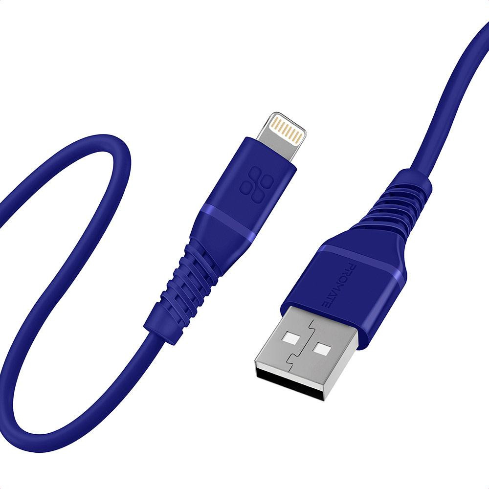 Promate USB Type-A to Lightning 1.2m Blue (powerline-ai120.blue) - зображення 1