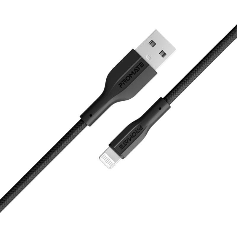 Promate USB to Lightning 1m Black (xcord-ai.black) - зображення 1
