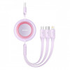 Baseus USB to Micro USB/Lightning/Type-C Bright Mirror 2 Series 1.1m Purple (CAMJ010005) - зображення 1