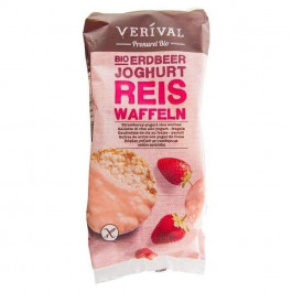 Verival Вафлі  Reiswaffeln Erdbeer-Joghurt рисові з полуницею органічні, 100 г (9004617014109)
