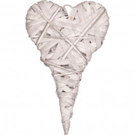 YES! Fun Декоративна прикраса  Серце 25х15 см ротангова срібне (974249)