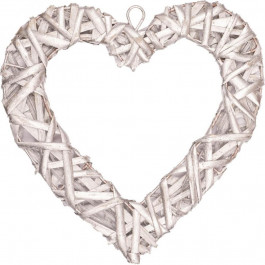 YES! Fun Декоративна прикраса  Серце 20 см ротангова срібне (974246)