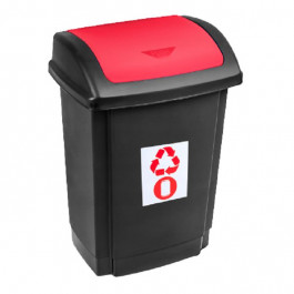 Plast Team Відро для сміття  Swing, чорний з червоною кришкою, 25 л (1341.5) (5707672733773)