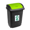 Plast Team Відро для сміття  Swing, чорний з зеленою кришкою, 25 л (1341.5) (5707672733766) - зображення 1