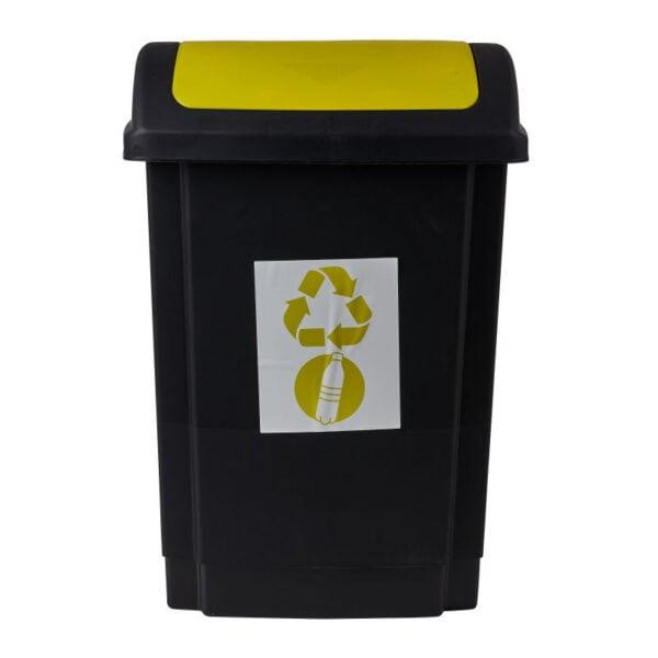 Plast Team Відро для сміття  Swing, чорний з жовтою кришкою, 25 л (1341.5) (5707672733742) - зображення 1