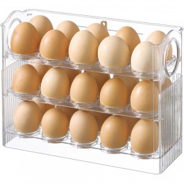 MVM Контейнер для яєць  трирівневий 26.3х10х20 см прозорий (KP-70T)