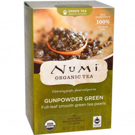 Numi Чай зеленый органический  Ганпаудер Грин 2 г х 18 пакетиков (0680692151091)