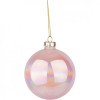 YES! Fun Новорічна іграшка  Куля 12 cм глянцева мармурова світло-рожева (973828) - зображення 2