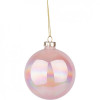 YES! Fun Новорічна іграшка  Куля 12 cм глянцева мармурова світло-рожева (973828) - зображення 3