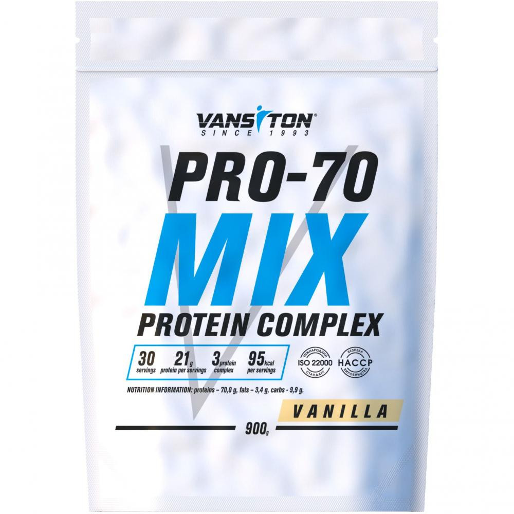 Ванситон Pro-70 Mix Protein Complex /Про-70/ 900 g /30 servings/ Vanilla - зображення 1