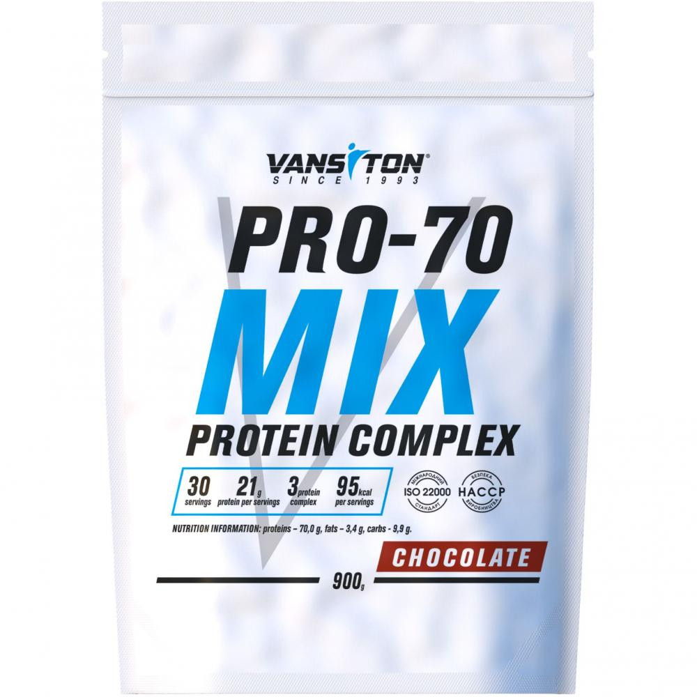 Ванситон Pro-70 Mix Protein Complex /Про-70/ 900 g /30 servings/ Chocolate - зображення 1