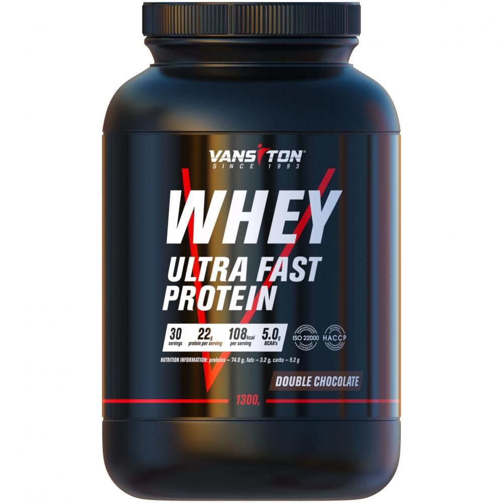 Ванситон Whey Ultra Fast Protein /Ультра-Про/ 1300 g /43 servings/ Double Chocolate - зображення 1