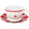 чашка для чаю Lefard Чашка для чаю з блюдцем Новорічна колекція 250мл 985-143