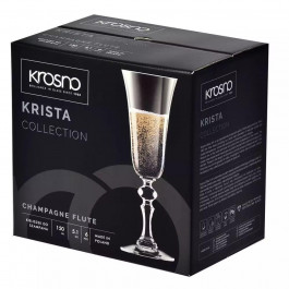 Krosno Набір келихів для шампанського  Krista, скло, 150 мл, 6 шт. (788029)