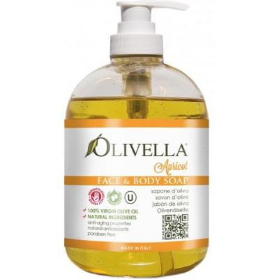 Olivella Жидкое мыло для лица и тела на основе оливкового масла  Абрикос 500 мл (764412260239) - зображення 1