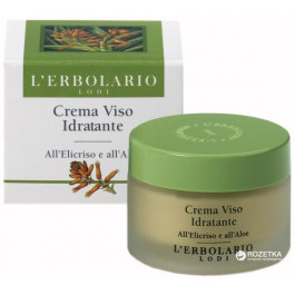 L'Erbolario Увлажняющий крем для лица  Crema Viso Idratante Con Elicriso, Aloe e foglie di Olivo на основе бессм