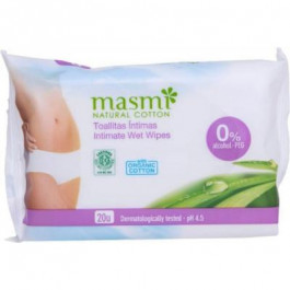 Masmi Салфетки для интимной гигиены  влажные органические, 20 шт. (8432984001063)