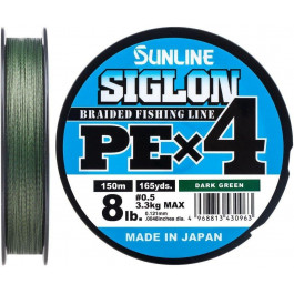 Sunline Siglon PE X4 / Dark Green / #0.5 / 0.121mm 150m 3.3kg