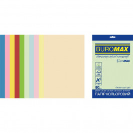 BuroMax Euromax А4, 80г/м2, PASTEL+INTENSIVE, 10цв., 20л. (BM.2721620E-99)