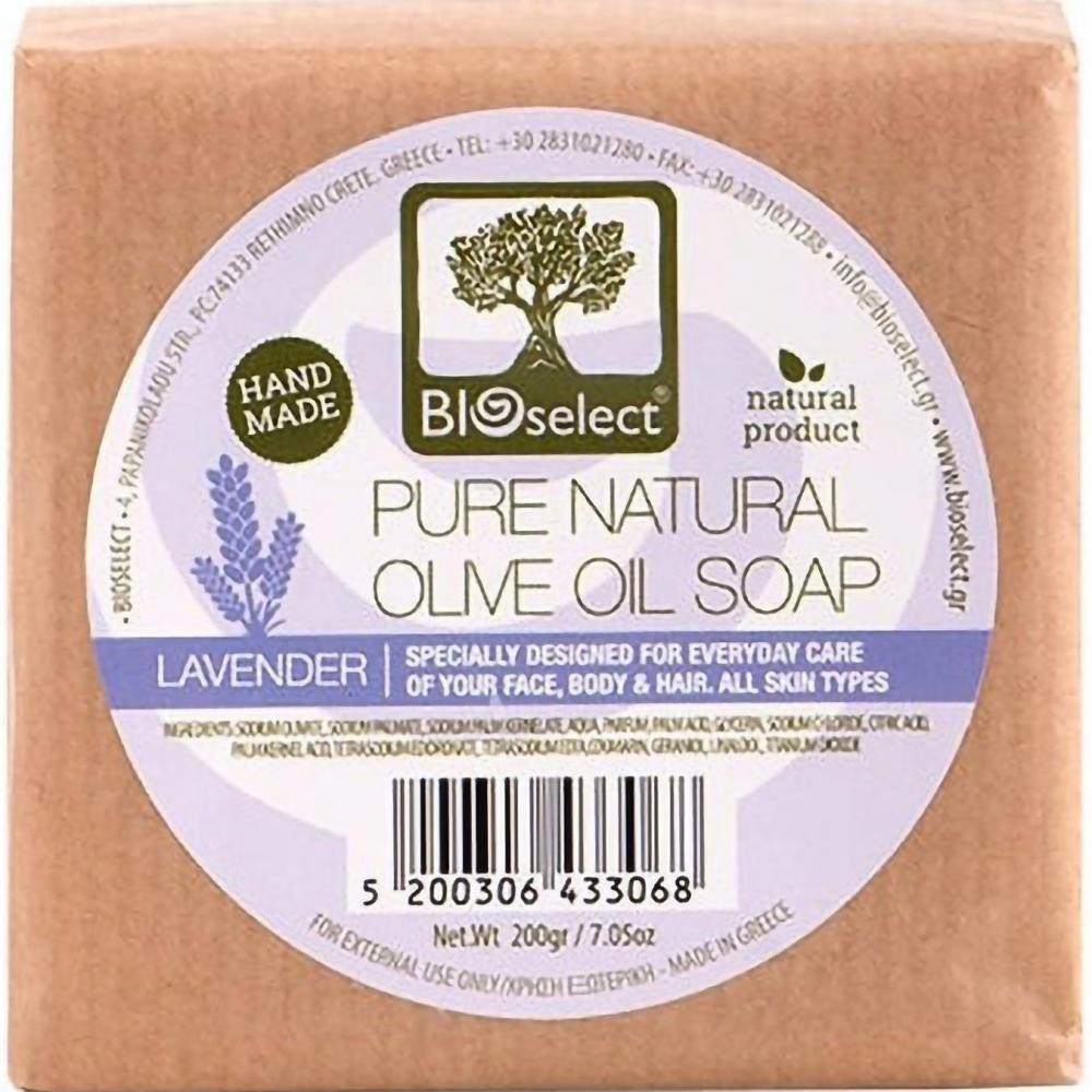 BIOselect Натуральное мыло с оливковым маслом и ароматом лаванды 200 g (5200306433068) - зображення 1