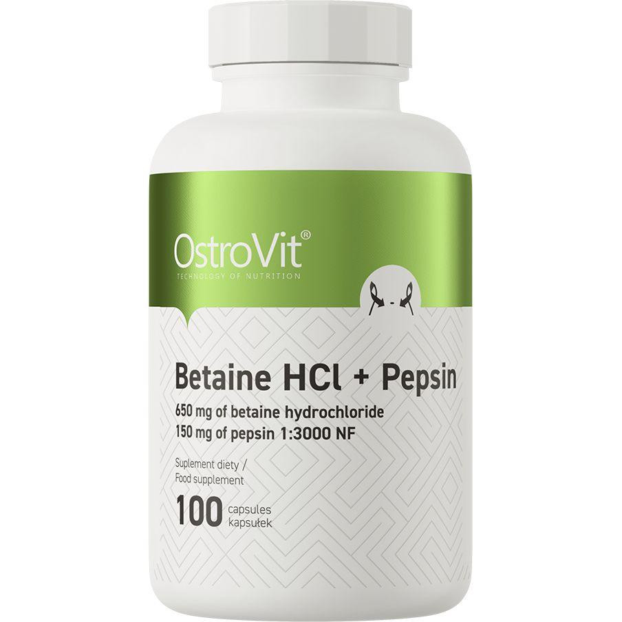 OstroVit Betaine HCl + Pepsin 100 капсул (5903933905389) - зображення 1
