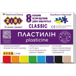 Zibi Пластилін  Classic 8 кольорів 160 г (ZB.6231)