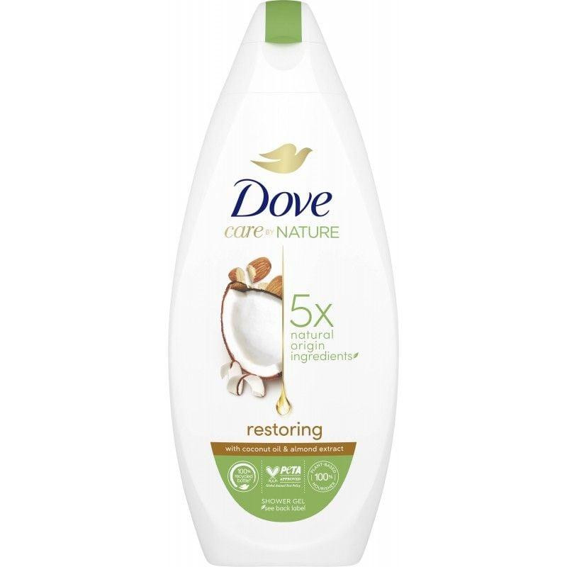 Dove Крем-гель для душа  Восстанавливающий с маслом кокоса и экстрактом миндаля 225 мл (8720181222627) - зображення 1