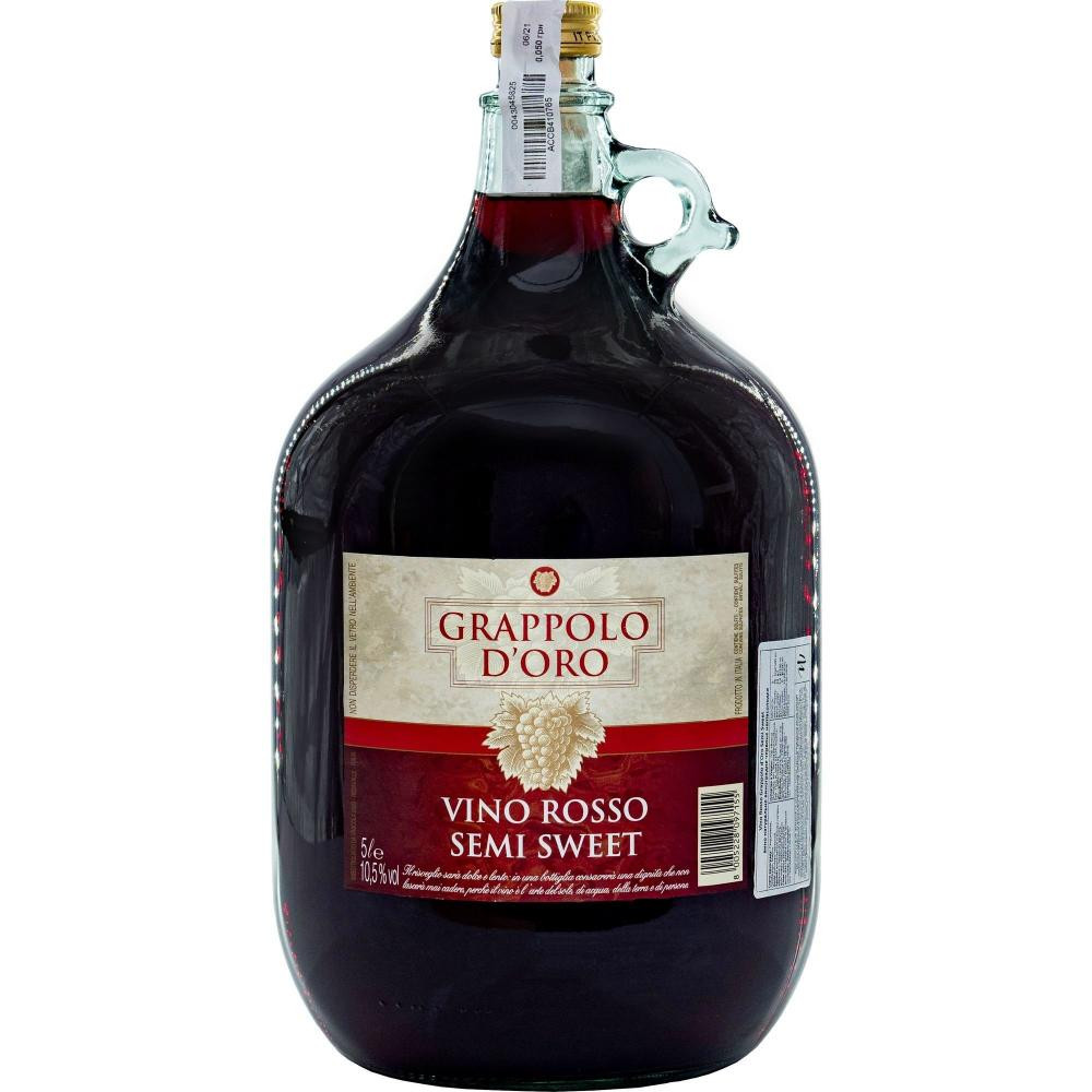 Grappolo d'Oro Вино  Vino Rosso Semi Sweet червоне напівсолодке 5 л 10.5% (8005228097155) - зображення 1