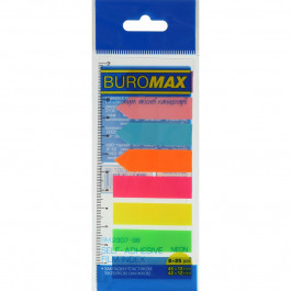 BuroMax Стикеры-закладки пластиковые  Neon 45x12 мм + 42x12 мм 8 блоков по 25 листов 8 цветов (BM.2307-98)