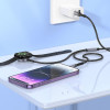 Hoco CW54 2-in-1 USB-C to Lightning Wireless Charging Cable Black - зображення 4
