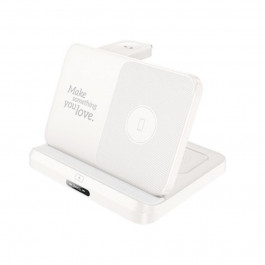 Hoco CQ7 15W 3-in-1 Charging Foldable Desktop Stand White