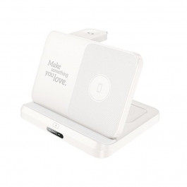   Hoco CQ7 15W 3-in-1 Charging Foldable Desktop Stand White