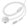 Hoco CW54 2-in-1 USB-C to Lightning Wireless Charging Cable White - зображення 2