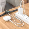 Hoco CW54 2-in-1 USB-C to Lightning Wireless Charging Cable White - зображення 4