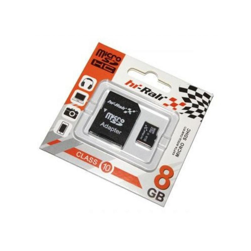 Hi-Rali 8 GB microSDHC class 10 + SD adapter HI-8GBSDCL10-01 - зображення 1