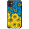 Endorphone TPU чорний чохол на Apple iPhone 11 Жовто-блакитні квіти 1048b-1722-38754 - зображення 1