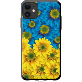 Endorphone TPU чорний чохол на Apple iPhone 11 Жовто-блакитні квіти 1048b-1722-38754